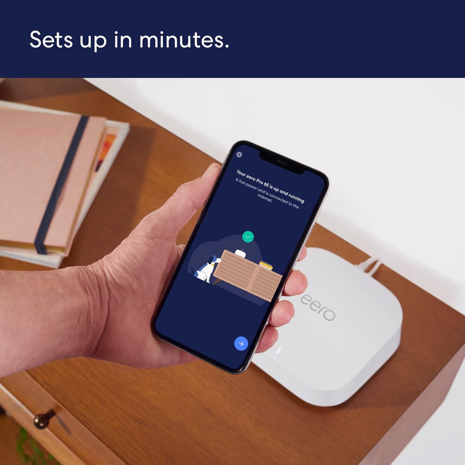 image:imageAmazon eero Pro 6E mesh wifi router 1pack with Amazon Echo Dot