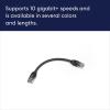 Amazon eero CAT6a Ethernet cable – Supports 10 gigabit+ speeds, 6 inch, 5-pack, Titanium Black